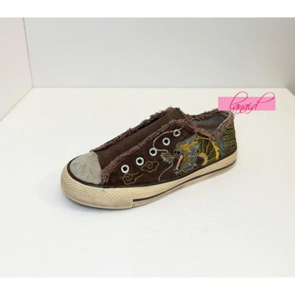 Skechers Cali Sneakers Orion Dragon Chinese Asian Oriental Japanese Distressed 6